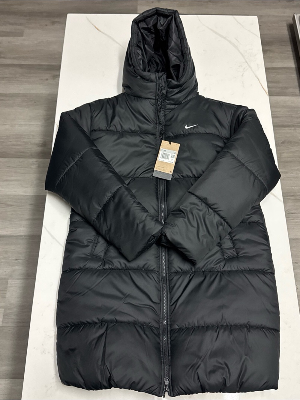 New Nike Therma Fit Long Hooded Puffer Jacket Black Women’s XS HV4912-010